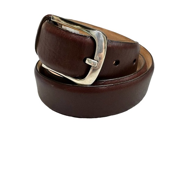 Fossil Mens Belt Leather Brown Top Grain Leather 90/36 - Picture 2 of 9